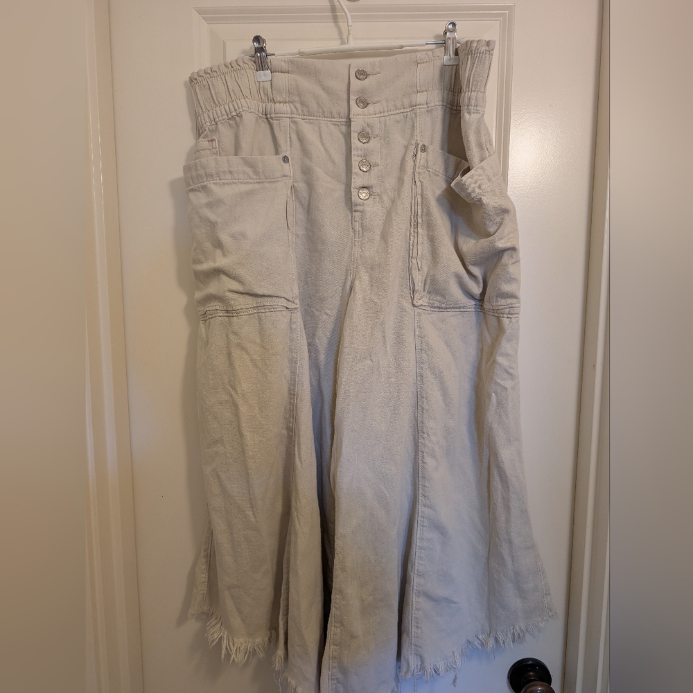 Free People Cream Cropped Jeans size 16 - Picture 3 of 8